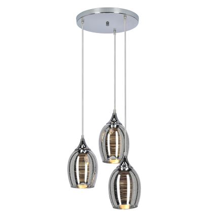 Csillár zsinóron MARINA 3xE27/60W/230V króm