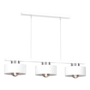 Csillár zsinóron MARTI 3xE27/15W/230V fehér/fényezett króm