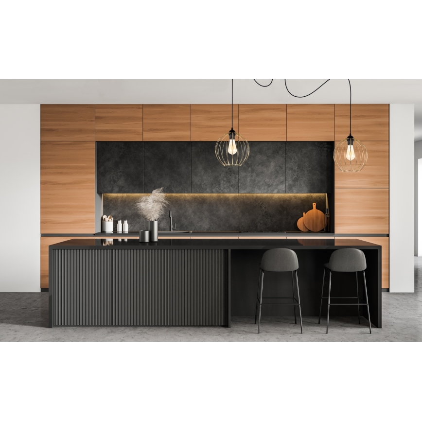 Csillár zsinóron MATT 2xE27/60W/230V pók fekete/arany