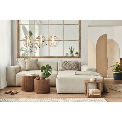 Csillár zsinóron MATT 3xE27/60W/230V fehér/réz