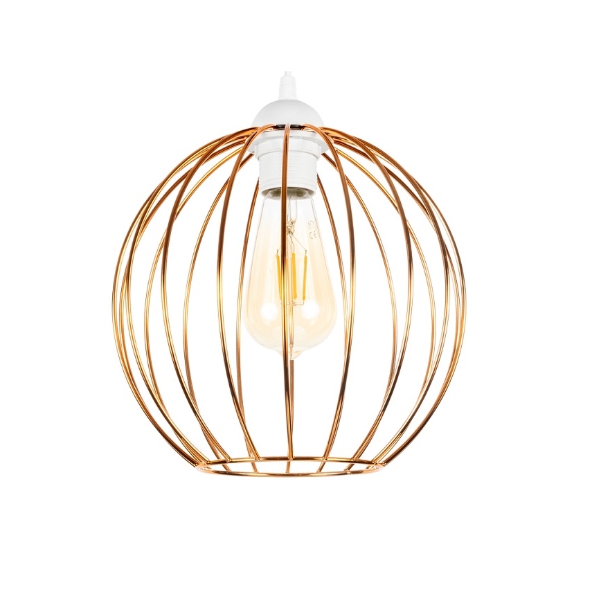 Csillár zsinóron MATT 3xE27/60W/230V fehér/réz