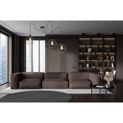 Csillár zsinóron MATT 3xE27/60W/230V pók fekete/arany