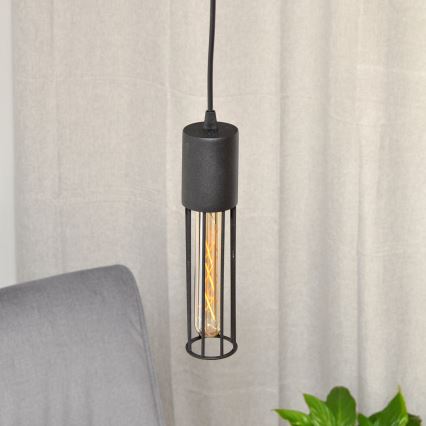 Csillár zsinóron MELODY 1xE27/15W/230V fekete