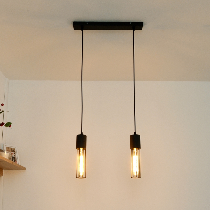 Csillár zsinóron MELODY 2xE27/15W/230V fekete