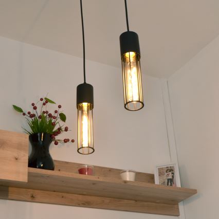 Csillár zsinóron MELODY 2xE27/15W/230V fekete