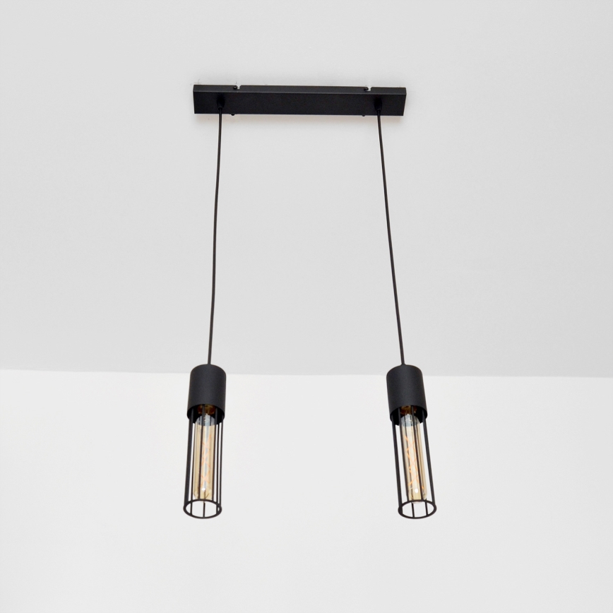 Csillár zsinóron MELODY 2xE27/15W/230V fekete