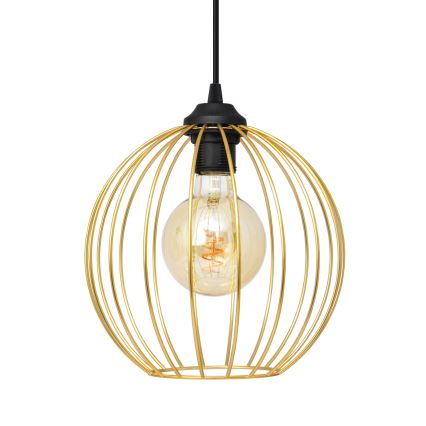 Csillár zsinóron MERCURE 1xE27/15W/230V arany/fekete