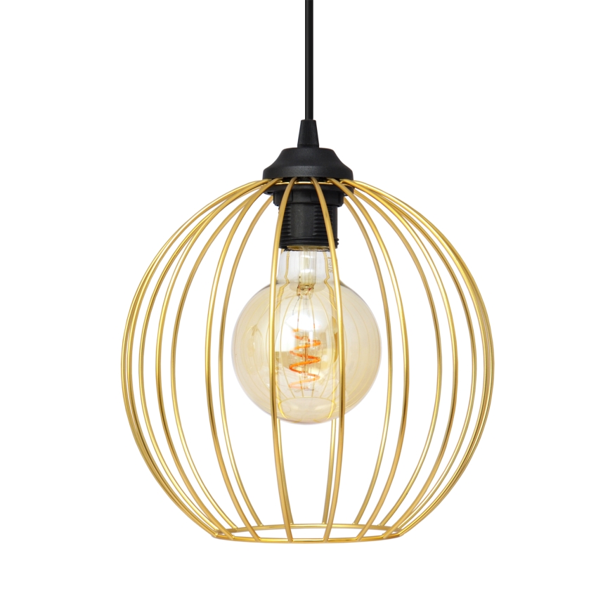 Csillár zsinóron MERCURE 1xE27/15W/230V arany/fekete