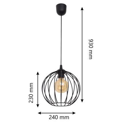 Csillár zsinóron MERCURE 1xE27/15W/230V
