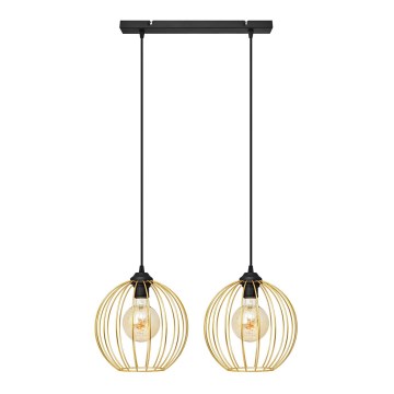 Csillár zsinóron MERCURE 2xE27/15W/230V arany/fekete