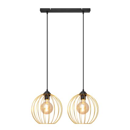 Csillár zsinóron MERCURE 2xE27/15W/230V arany/fekete