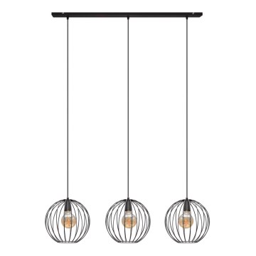 Csillár zsinóron MERCURE 3xE27/15W/230V fekete