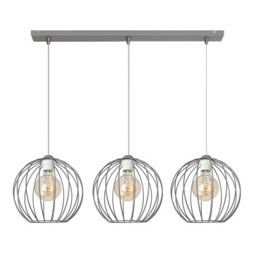 Csillár zsinóron MERCURE 3xE27/15W/230V szürke