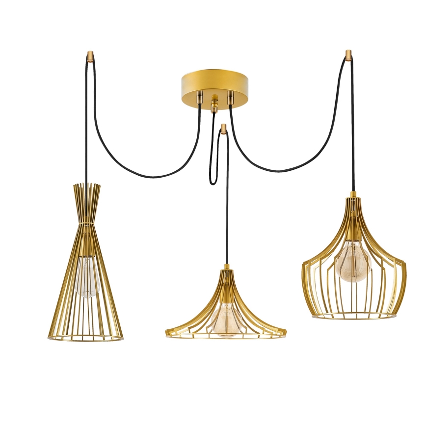 Csillár zsinóron MEZOPOTAMYA 3xE27/40W/230V pók arany