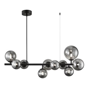 Csillár zsinóron MILA 10xG9/9W/230V fekete/szürke