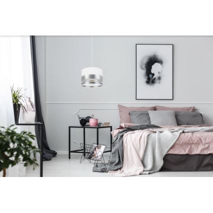 Csillár zsinóron MILO 1xE27/60W/230V ezüst