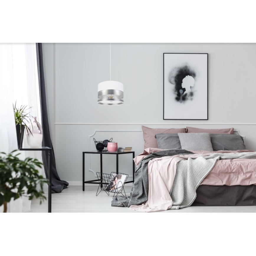 Csillár zsinóron MILO 1xE27/60W/230V ezüst