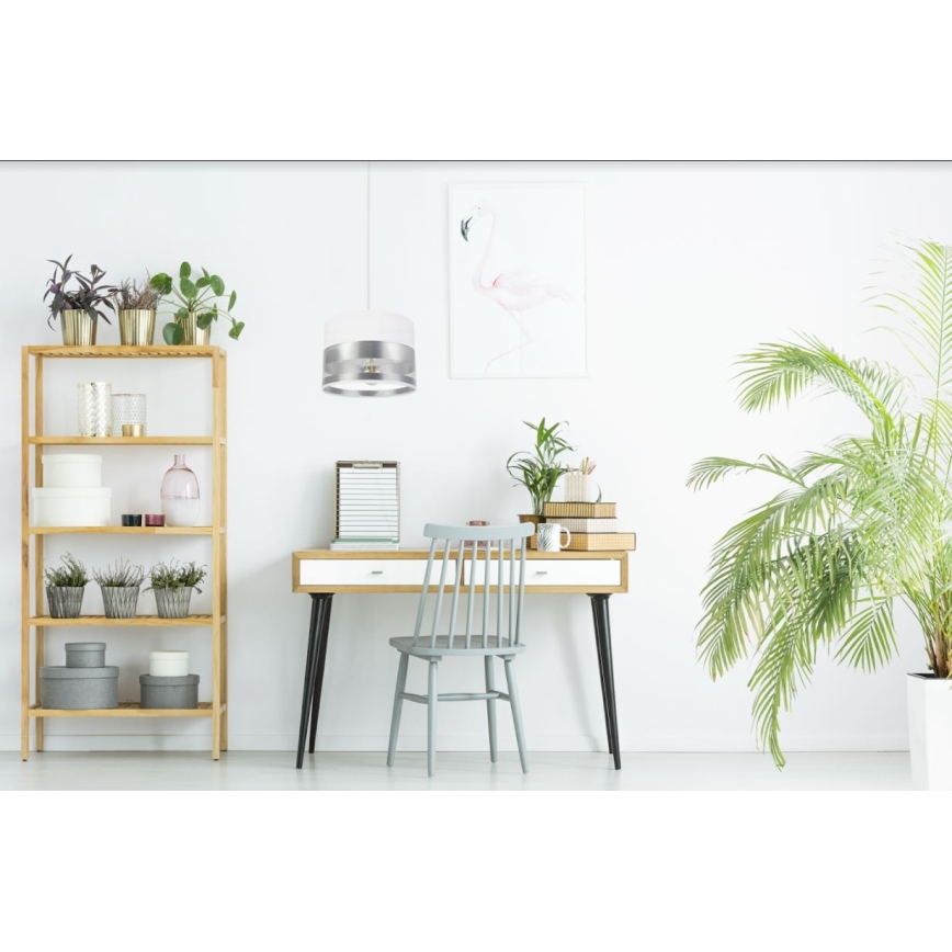 Csillár zsinóron MILO 1xE27/60W/230V ezüst