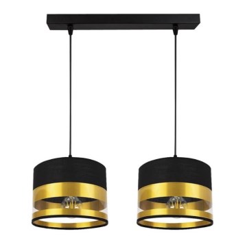 Csillár zsinóron MILO 2xE27/60W/230V arany/fekete