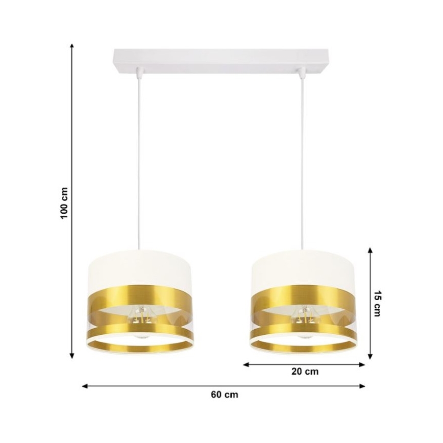 Csillár zsinóron MILO 2xE27/60W/230V arany
