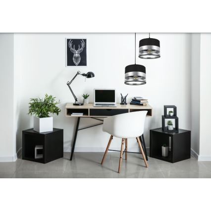 Csillár zsinóron MILO 2xE27/60W/230V ezüst/fekete