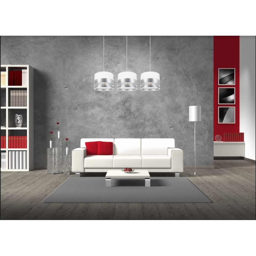 Csillár zsinóron MILO 3xE27/60W/230V ezüst