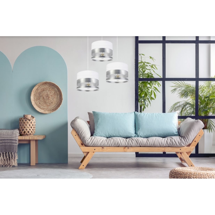 Csillár zsinóron MILO 3xE27/60W/230V ezüst