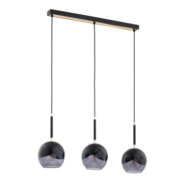 Csillár zsinóron MILTONA 3xE27/60W/230V fekete/szürke