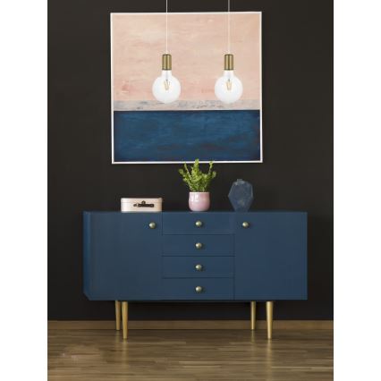 Csillár zsinóron MIROS 2xE27/60W/230V fehér/arany