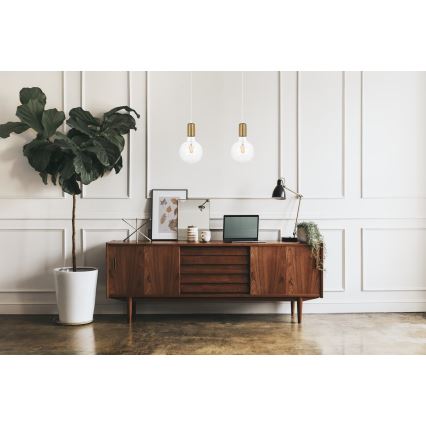 Csillár zsinóron MIROS 2xE27/60W/230V fehér/arany