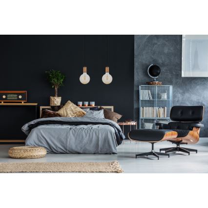 Csillár zsinóron MIROS 2xE27/60W/230V fekete/réz