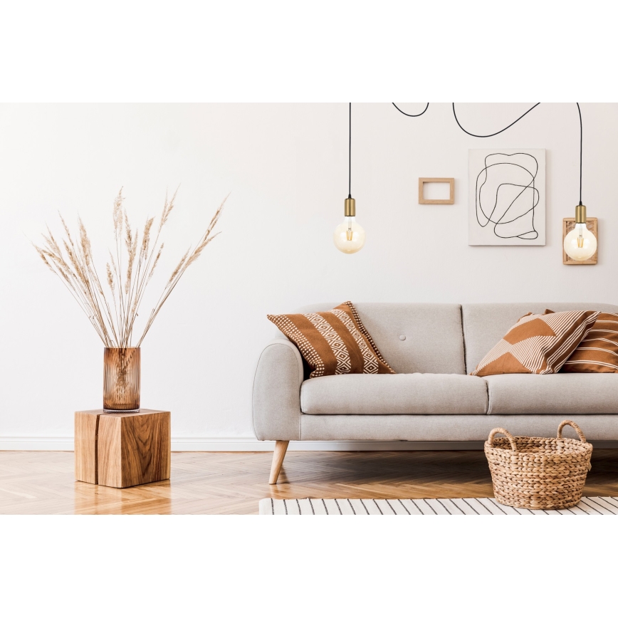 Csillár zsinóron MIROS 2xE27/60W/230V pók fekete/arany