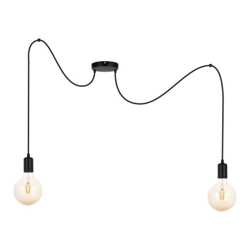 Csillár zsinóron MIROS 2xE27/60W/230V pók fekete