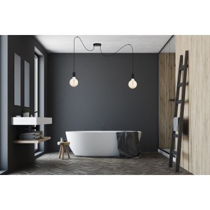 Csillár zsinóron MIROS 2xE27/60W/230V pók fekete