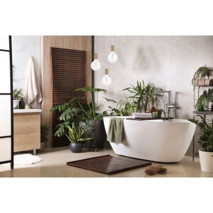 Csillár zsinóron MIROS 3xE27/60W/230V kerek fehér/arany