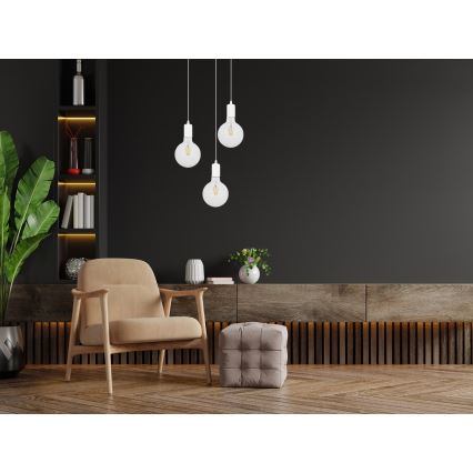 Csillár zsinóron MIROS 3xE27/60W/230V kerek fehér