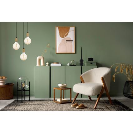 Csillár zsinóron MIROS 3xE27/60W/230V kerek fekete/arany