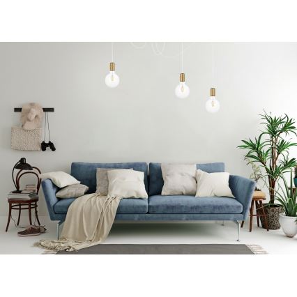 Csillár zsinóron MIROS 3xE27/60W/230V pók fehér/arany