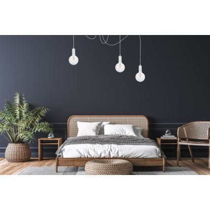 Csillár zsinóron MIROS 3xE27/60W/230V pók fehér