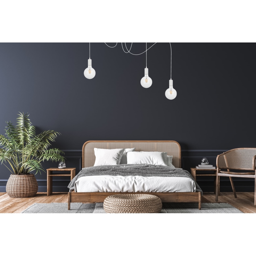 Csillár zsinóron MIROS 3xE27/60W/230V pók fehér