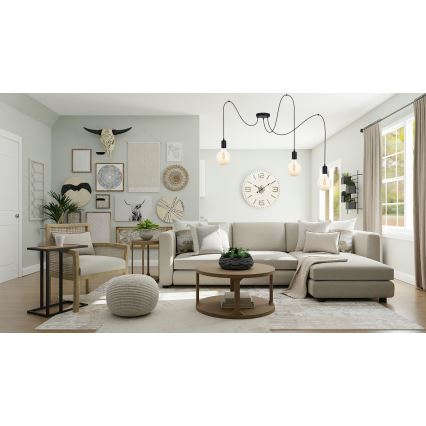 Csillár zsinóron MIROS 3xE27/60W/230V pók fekete