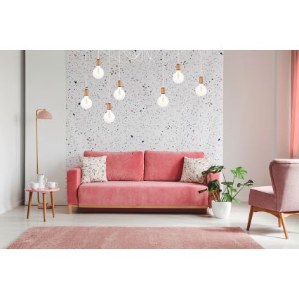 Csillár zsinóron MIROS 7xE27/60W/230V fehér/réz