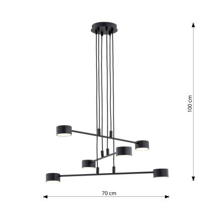 Csillár zsinóron MODUS 6xGX53/10W/230V fekete