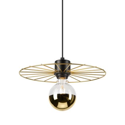 Csillár zsinóron MONTANA 1xE27/15W/230V átm. 30 cm arany/fekete