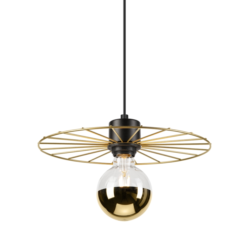Csillár zsinóron MONTANA 1xE27/15W/230V átm. 30 cm arany/fekete