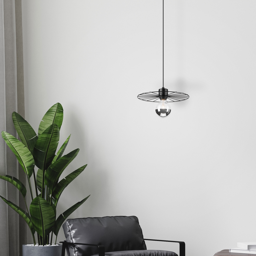 Csillár zsinóron MONTANA 1xE27/15W/230V átm. 30 cm fekete