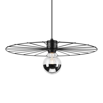 Csillár zsinóron MONTANA 1xE27/15W/230V átm. 45 cm fekete