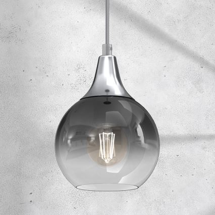 Csillár zsinóron MONTE 1xE27/60W/230V á. 15 cm matt króm