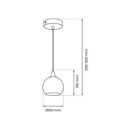 Csillár zsinóron MONTE 1xE27/60W/230V á. 15 cm matt króm