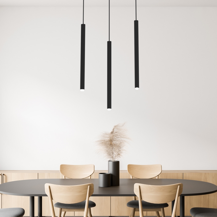 Csillár zsinóron MONZA 3xG9/8W/230V fekete